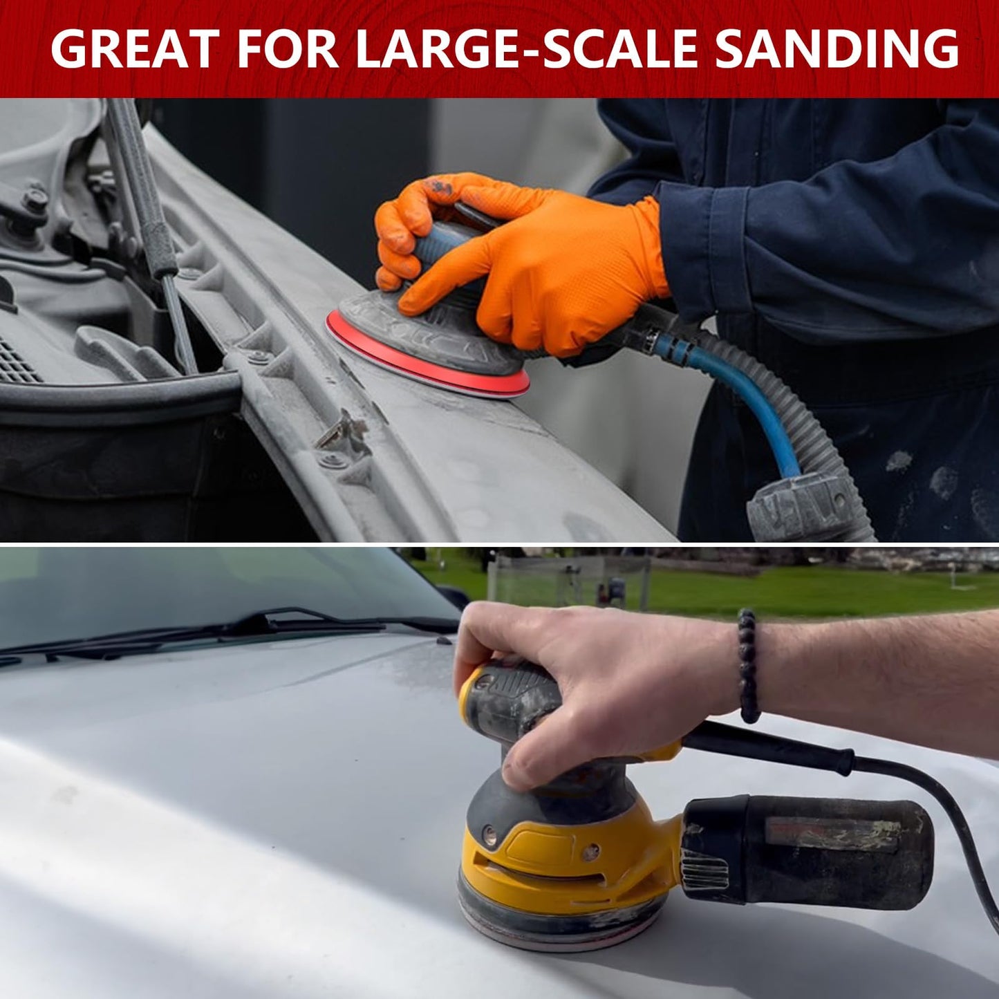 Shineboc 18Pcs 5 Inch Hook and Loop Sanding Sponge Discs 180 Grit Wet Dry Sanding Pads, Foam Sandpaper for Random Orbital Sander, Curved Surface Large-Area Sanding Polishing for Metal Wood Automotive