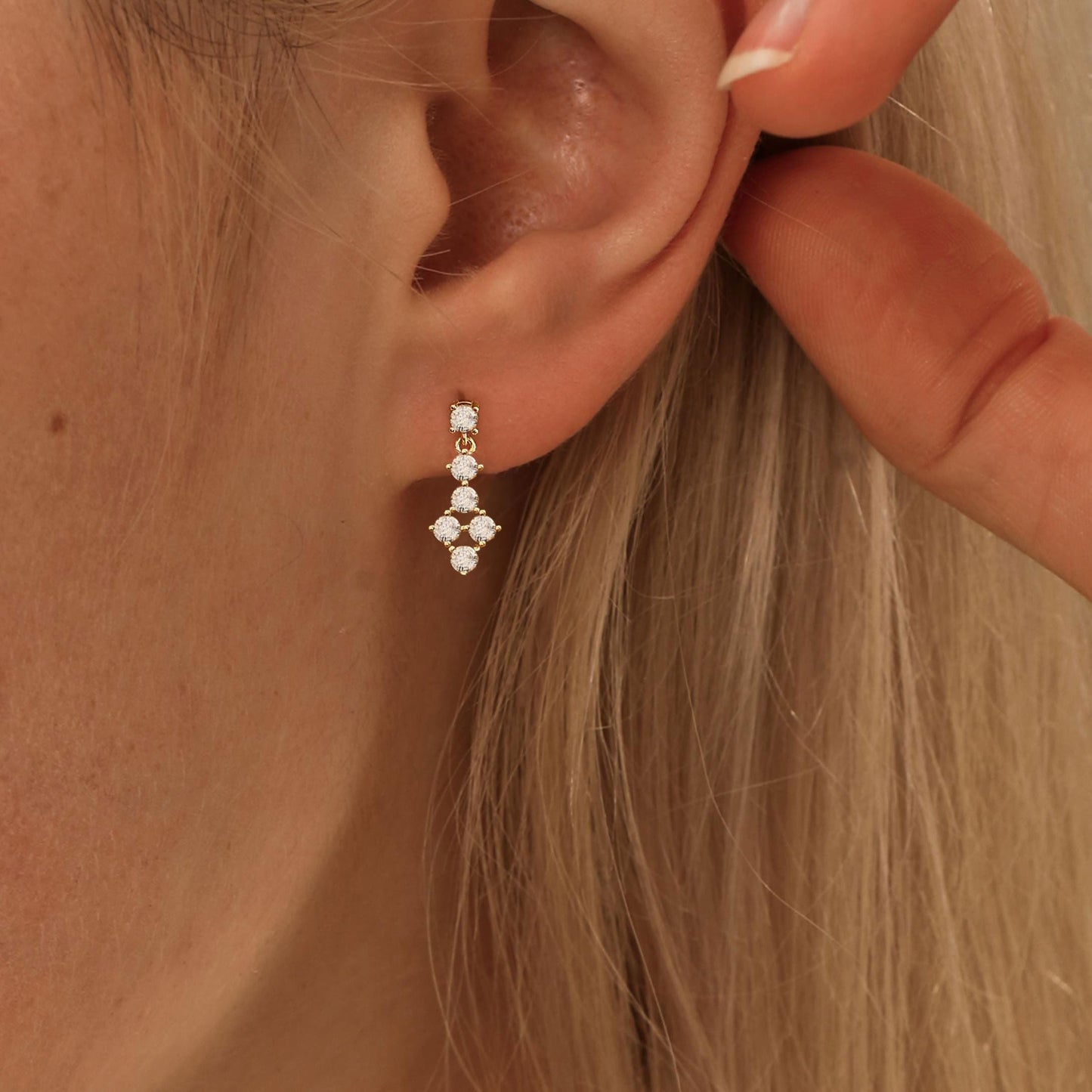 Wedding Drop Earrings for Women,Dainty 14k Gold Plated Dangle Earrings Formal Bridal Gold Earrings for Women Trendy Cute Prom Dangling Earrings Gold Jewelry
