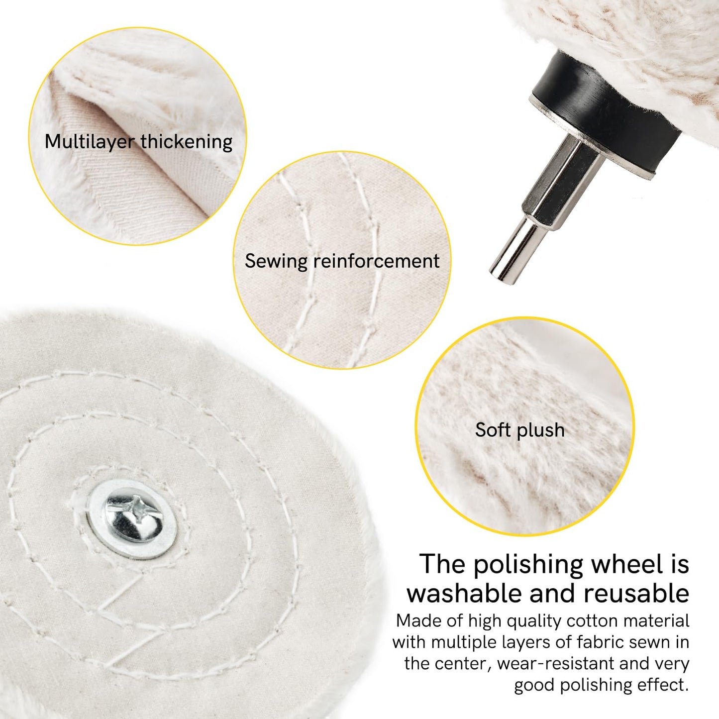 Unicaravan Aluminum Wheel Polishing Kit for Drill Buffing Wheel for Car Motorcycle Wheel Rim Manifold Polishing for Stainless Steel Chrome Wood Plastic Ceramic Glass Woods Machine Jewelry etc 31PCS