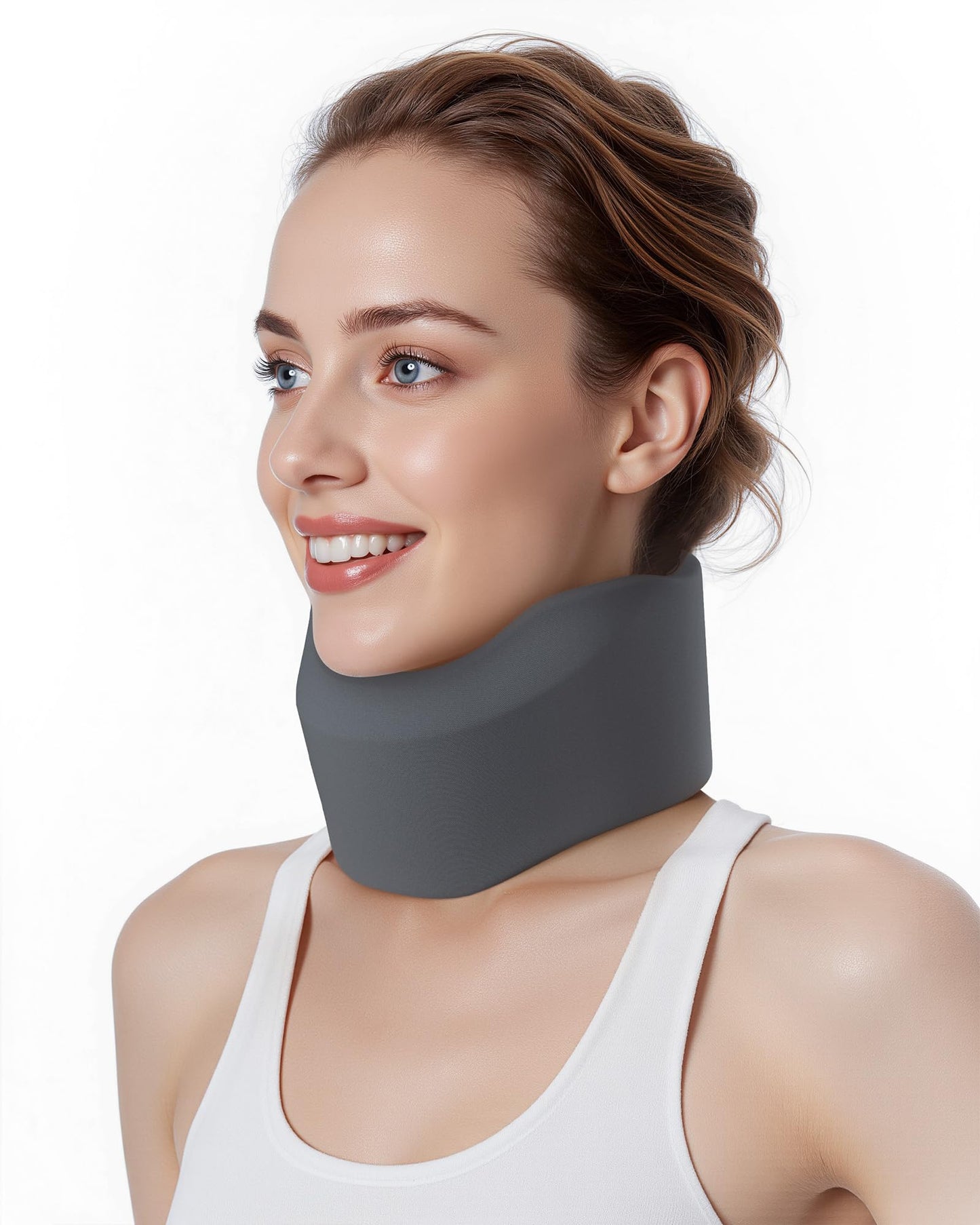 BETOVIN Neck Brace for Sleeping, for Relief Neck Pain and Provide Support Soft Cervical Collar, Neck Support Keep Vertebrae Stable & Aligned Relief of Cervical Spine Pressure Gray (Large Size)
