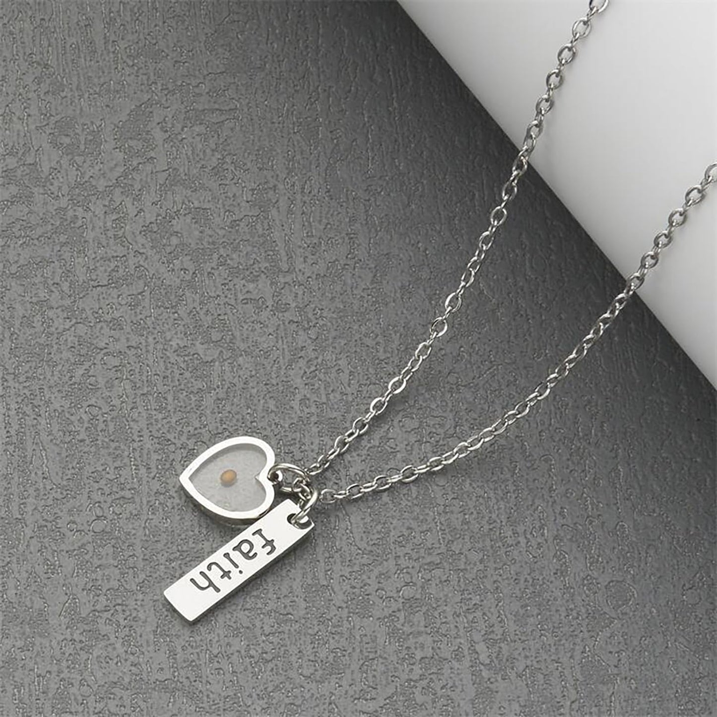 VLIEGEN Mustard Seed Necklace - Stainless Steel Faith Mountain Jewelry for Women & Men styleN