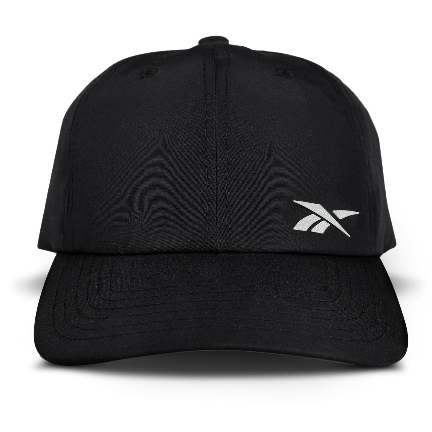 Reebok Running Flow Hat | Mens | Womens | Lightweight | Performance | Adjustable | Reflective | Low Profile Design | Athletic Training - Black