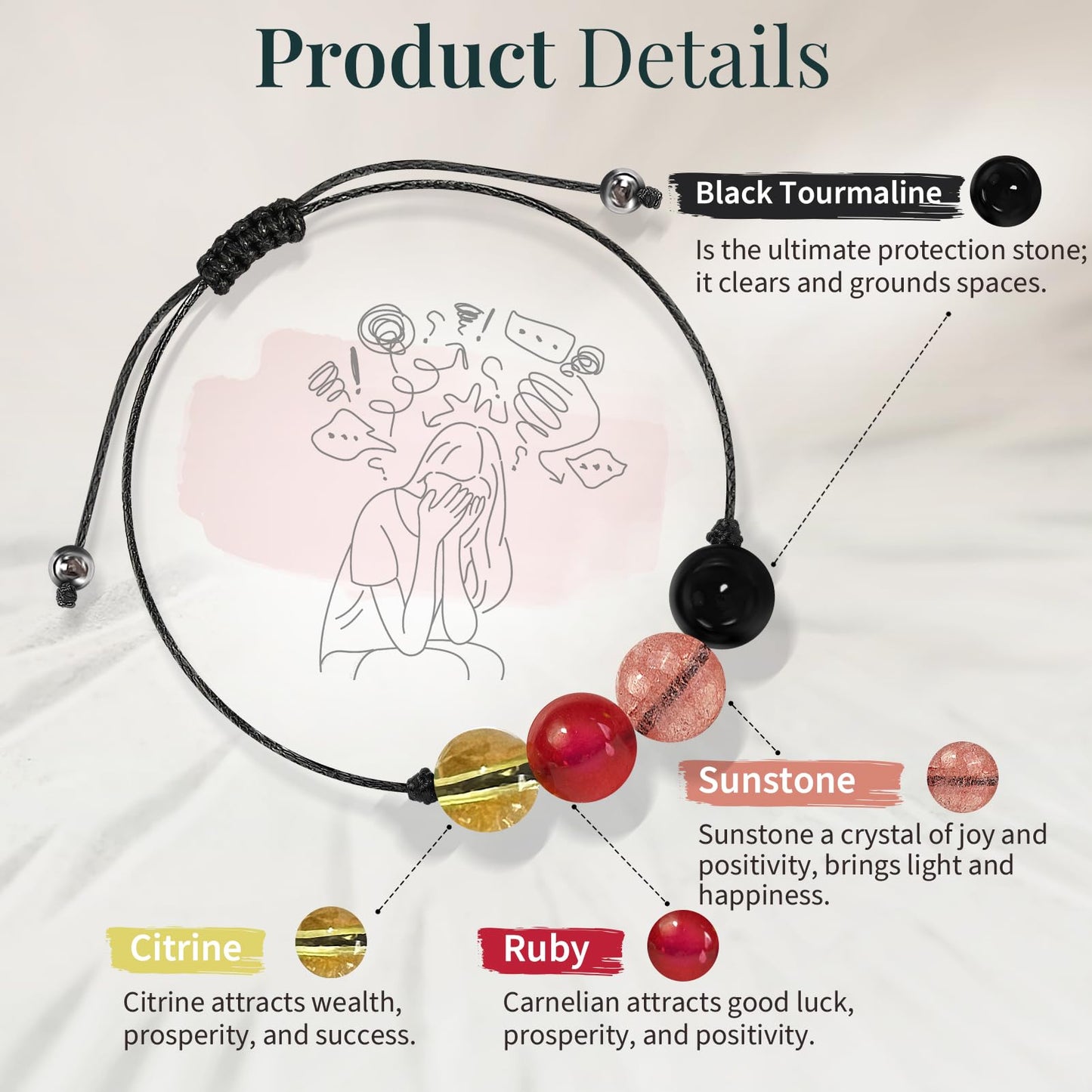 ZOKCC Crystal Healing Bracelets Gifts for Women: Mothers Day Gifts for Mom - Spiritual Natural Stone Empath Protection Bracelets Birthday Graduation Gifts for Friends Sister Mom Daughter