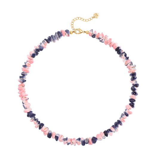 POTESSA Turquoise Choker Irregular Pink and Blue Necklace White Turquoise Adjustable Handmade Jewelry For Women