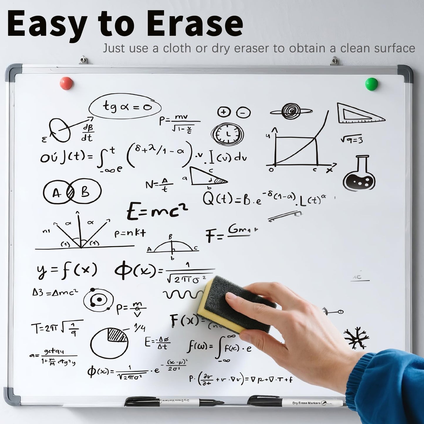 V-Opitos 144 Pack Fine Tip Dry Erase Markers - Bulk Whiteboard Erasable Black Markers, Ideal for School Classroom Office Supplies, Non-Toxic & Easy Clean for White board