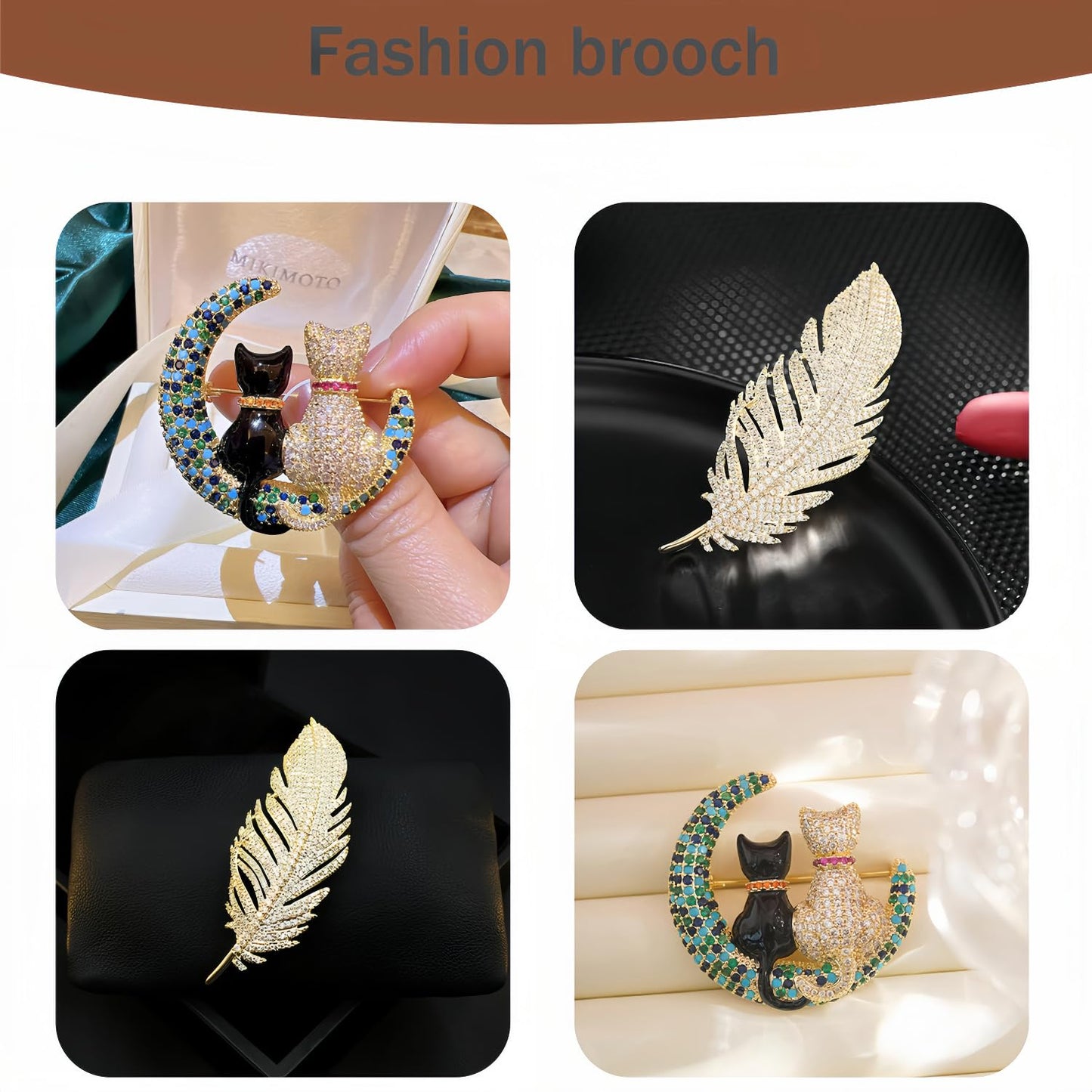 Yaximhozz 2pcs Rhinestone Brooch Pin for Women Dress Elegant Stylish Crystal Brooches Fashion Accessories Pins Lapel Boutonniere Ideas Wedding Christmas Birthday Jewelry Easter Gift (04 Blue/Gold)