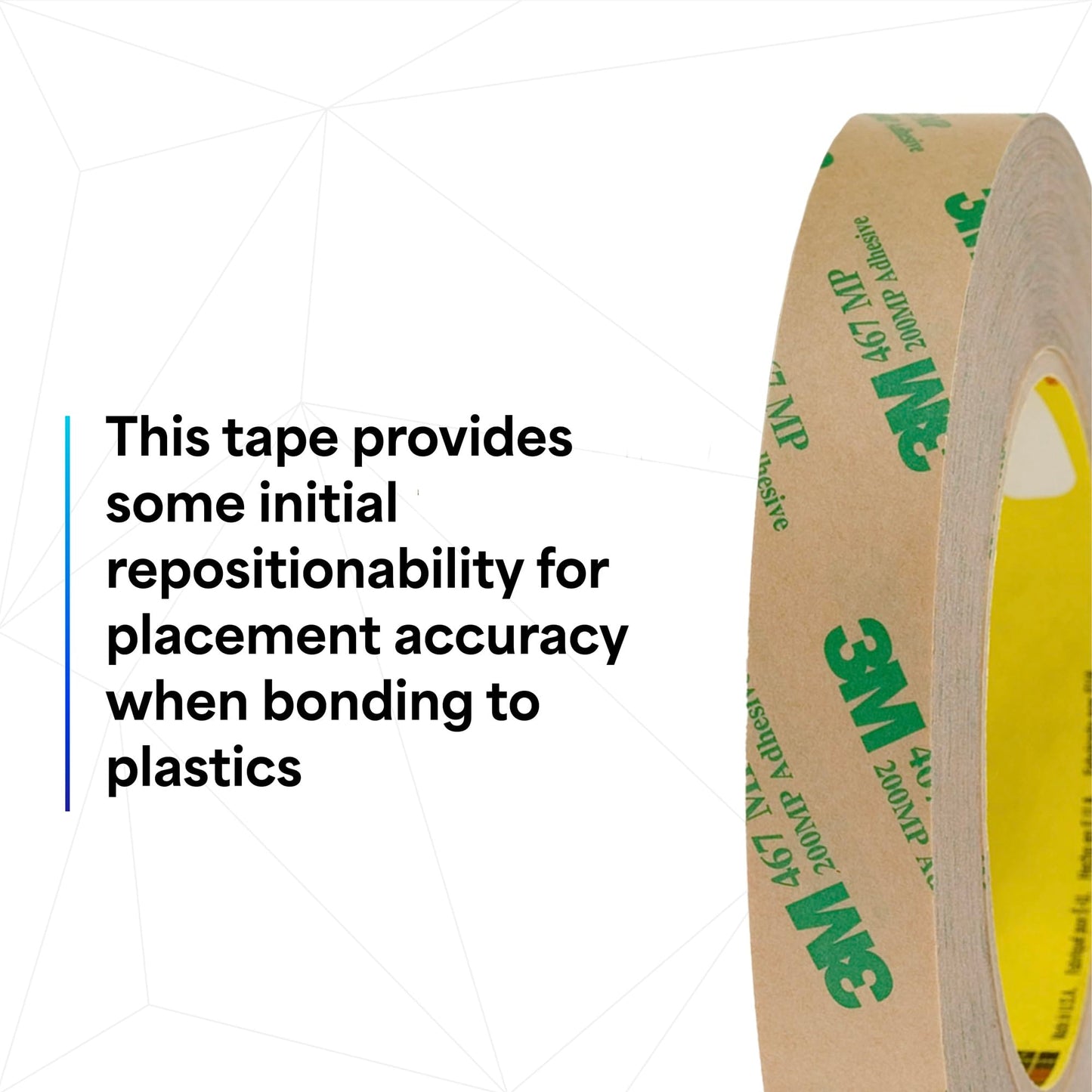 3M 467MP Clear Adhesive Transfer Tape, 2" Width x 20yd Length (1 roll)