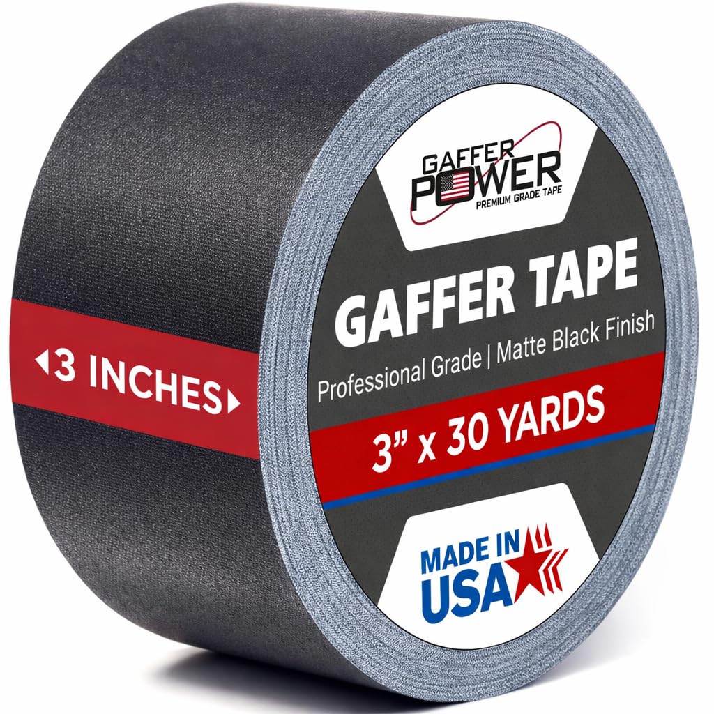 Gaffer Power Tan Gaffer Tape 3” x 30 Yards – No Residue, Floor Blending, Made in USA, Matte Non-Reflective Cloth Tape for Stage, Events & Cable Management