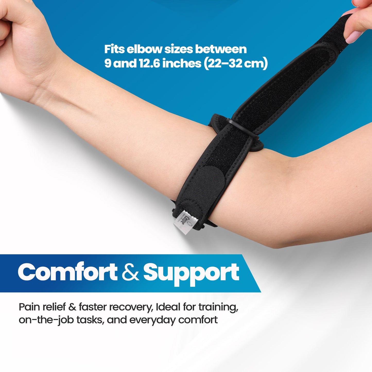 Caspe 2 Pack Tennis Elbow Brace for Men and Women – Adjustable Arm Brace for Tendonitis, Golfer’s Elbow and Bursitis – Arm Band & Counterforce Forearm Support, Daily Use Pain Relief – Red