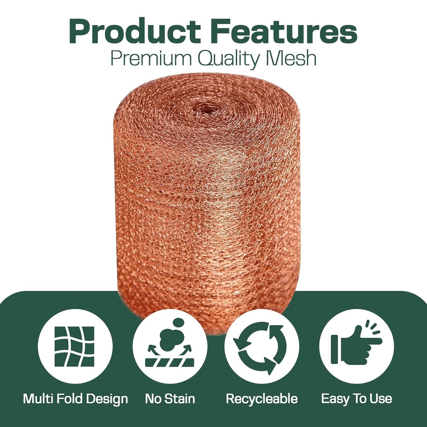 3rd Gen Copper Mesh Rodent Control Kit 5" x 205ft, 100% Premium Copper Wool for Sealing Holes & Water Gaps, Blocks Slugs, Snails, Mice & Pests – with Scissors & Packing Tool