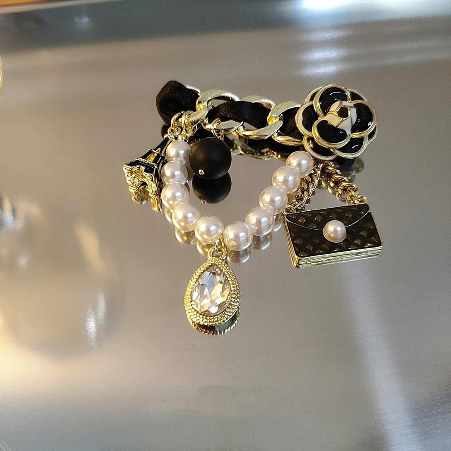 Vintage Fashion Eiffel Tower Pearl Brooch pins Brooches for Women Wedding/Banquet Jewelry