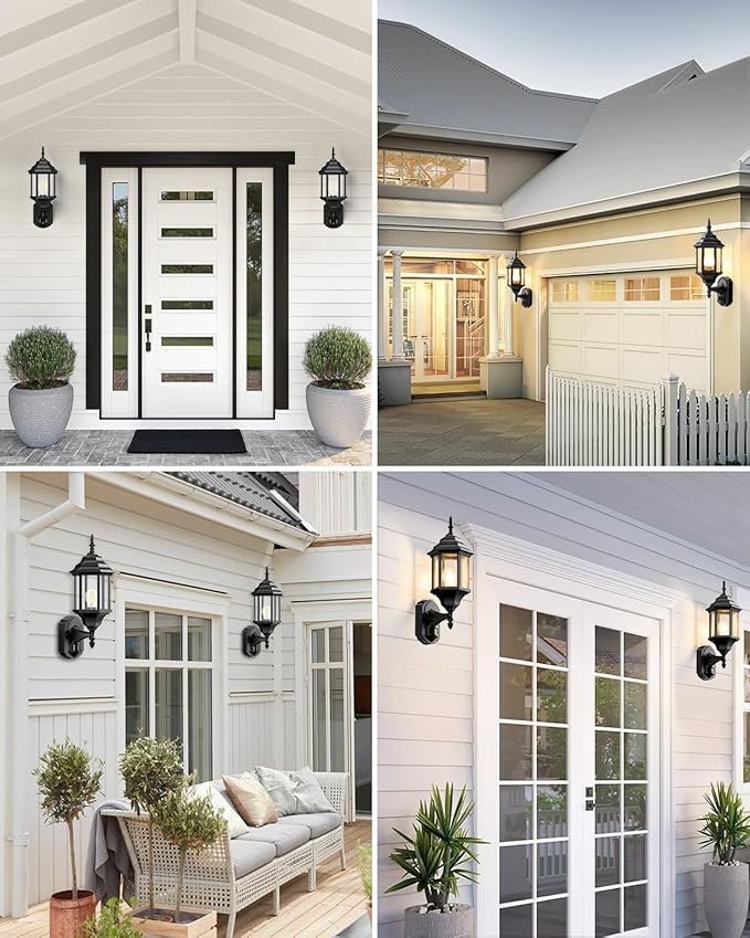 Redluck Motion Sensor Outdoor Lights, 2 Pack 16 inch Dusk to Dawn Outside Porch Lights, Waterproof Anti-Rust Aluminum Outdoor Wall Lights Exterior Lighting Fixtures for House, Garage, Front Door