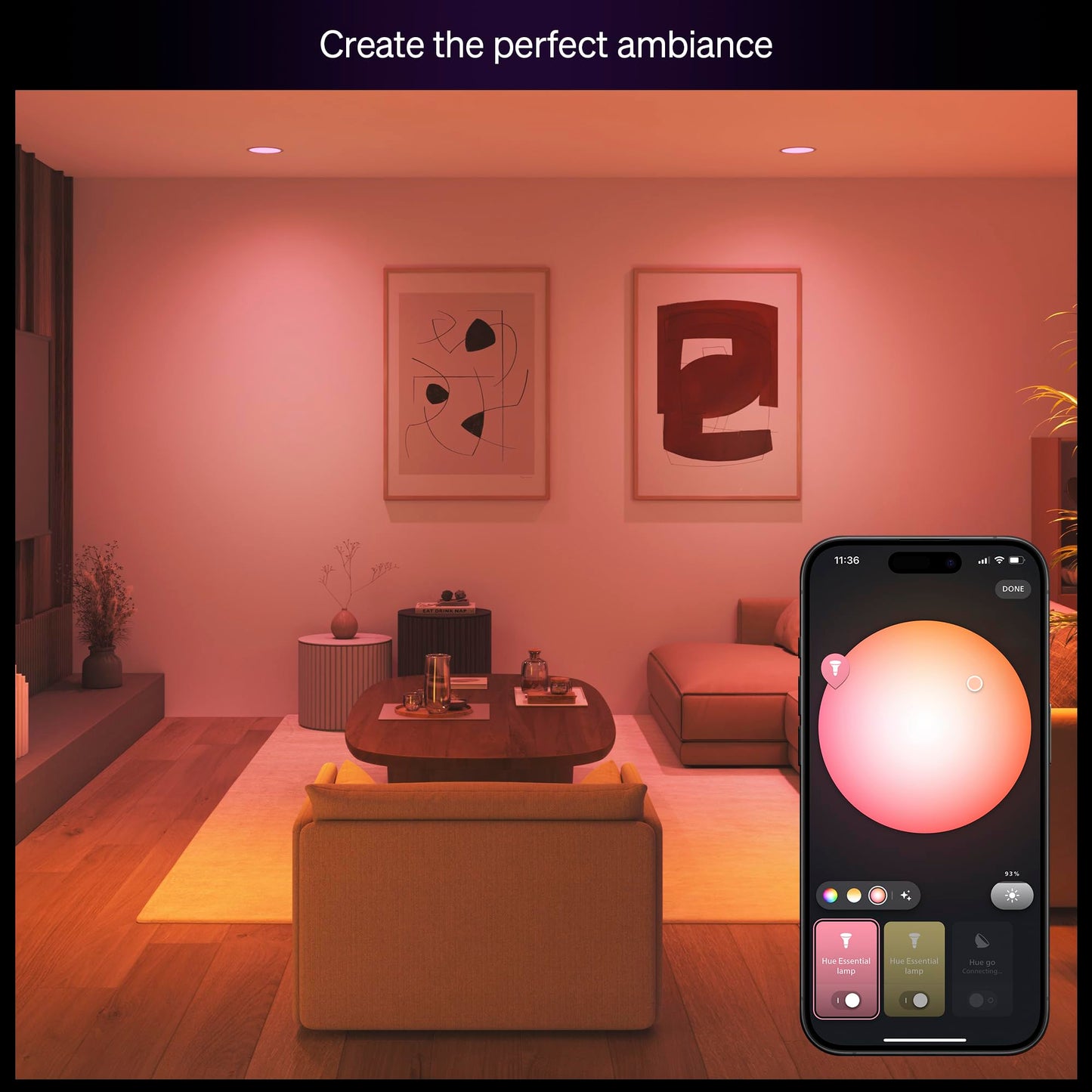 Philips Hue Essential Smart LED BR30 Bulb 1-Pack, White and Color Ambiance, E26, 7.2W, 2200K-6500K, 650 Lumens, Dimmable, Works with Alexa, Google Assistant, Apple Home
