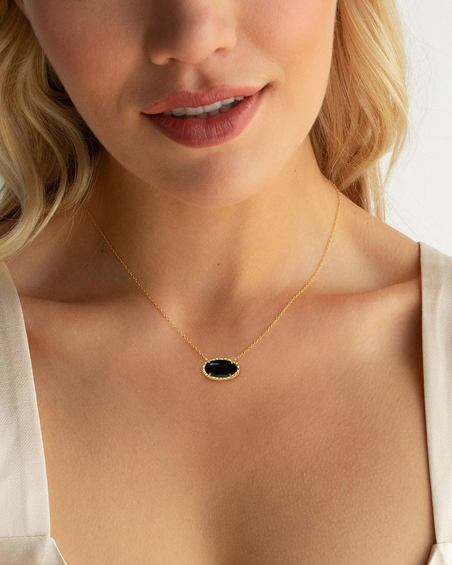 TLY Gold Necklace for Women 14k Gold Plated Dainty Gemstone Pendant Necklace Red Rose Quartz Black Emerald Green Blue Prom Choker Necklace Birthday Wedding Bridesmaid Necklace Mothers Day Jewelry gifts