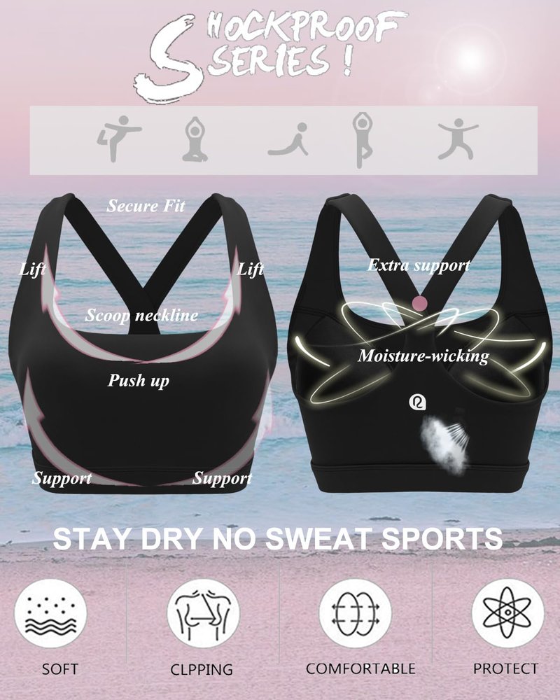 RUNNING GIRL Sports Bras for Women, Molded Cup High Impact Sports Bra Workout Bras for Women High Support Racerback