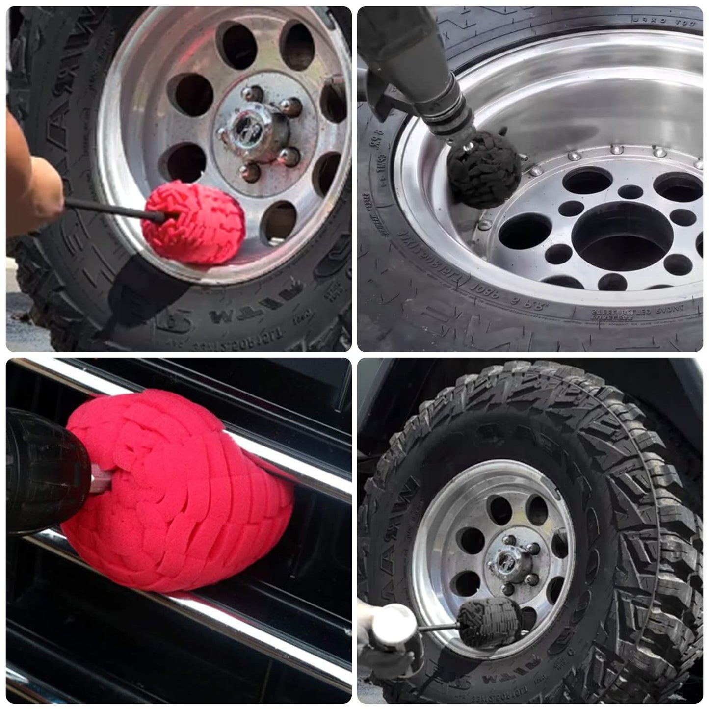 Medoon Polishing Pad Buffing Wheel Kit 12 Pack, Polishing Ball for Drill,for Car Care Metal Aluminum Stainless Steel Chrome Wood Plastic Ceramic Glass Woods Fabric Cotton Machine Jewelry