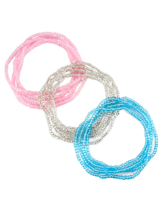 JeryWe Waist Beads for Women African Body Chain - Handmade Adjustable Colorful Elastic Waist Beads Stretching Body Accessories Belly Body Jewelry for Women Plus Size Beach Bikini Jewelry 14