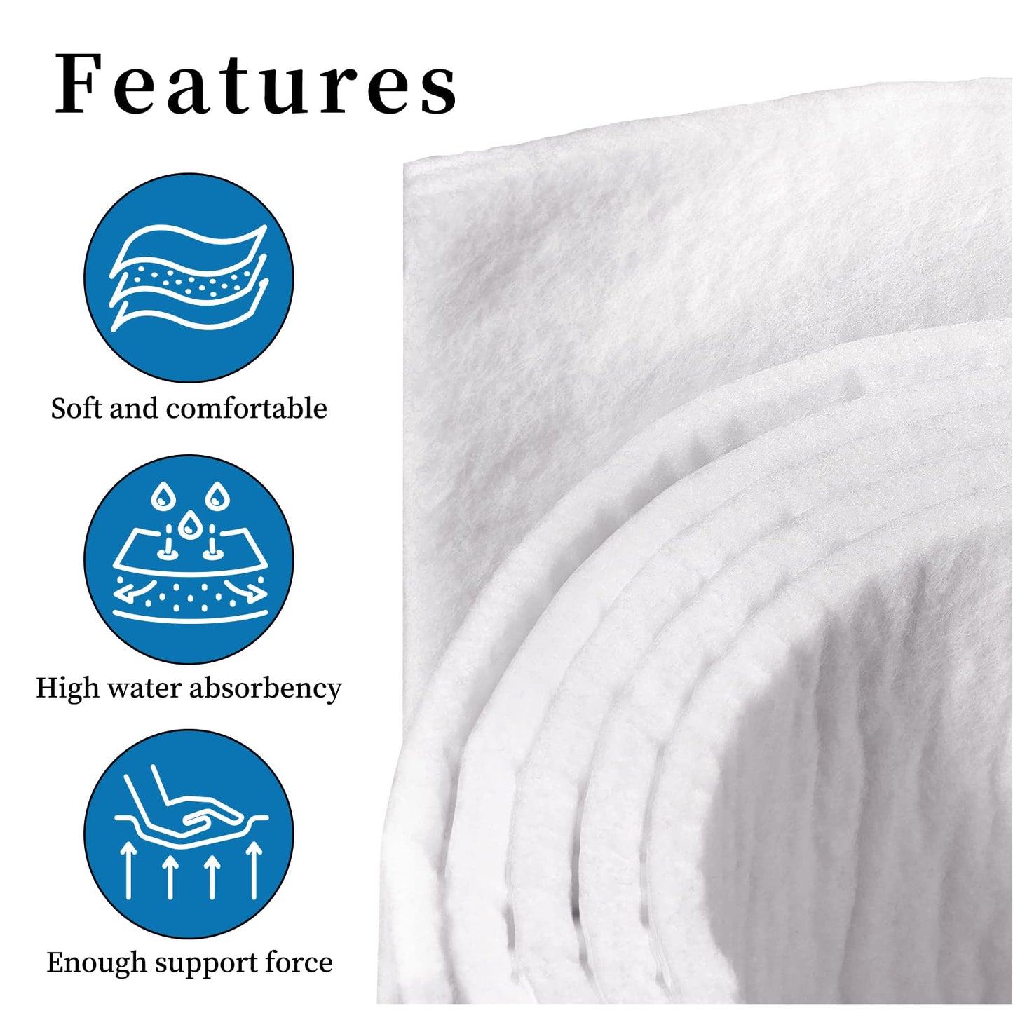 Pllieay Adhesive Felt Premium Grade, Orthopedic Felt Roll 1/4" x 6" x 2.5yd. Quality Rayon Blend for Provide Cushioning and Support in Pain Foot