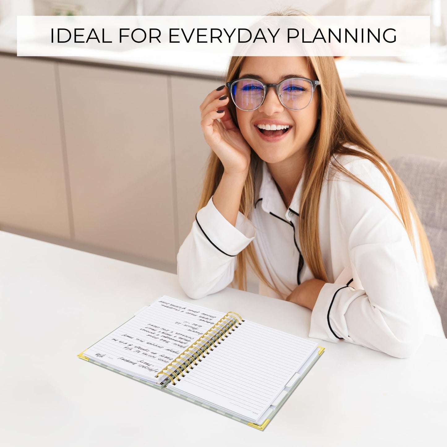 Aesthetic Thick Spiral Notebook With Tabs - Premium Journal For Women Size B5 - College Ruled Note Book With 300 Lined Pages and Dividers - Perfect For Writing And Staying Organized at Work or School