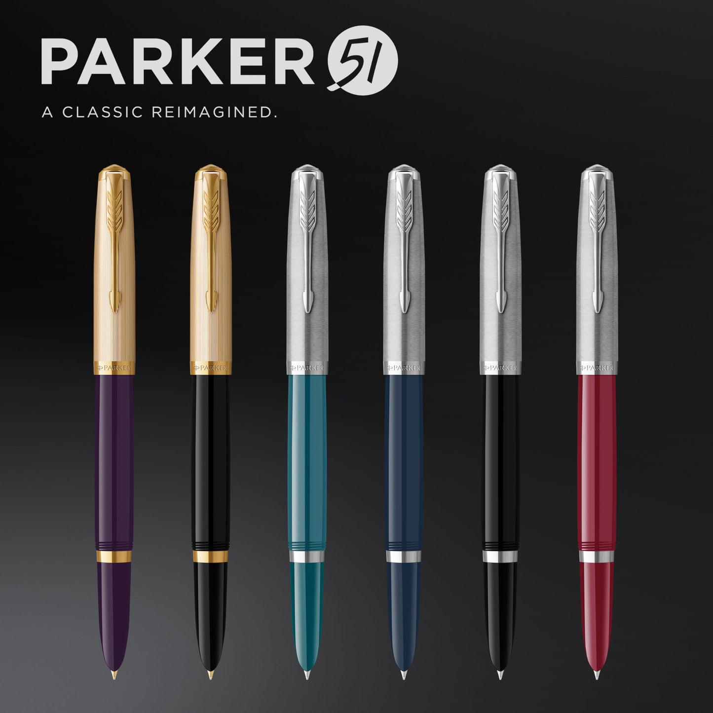 Parker 51 Fountain Pen Teal Blue Barrel with Chrome Trim Fine Nib with Black Ink Cartridge Gift Box