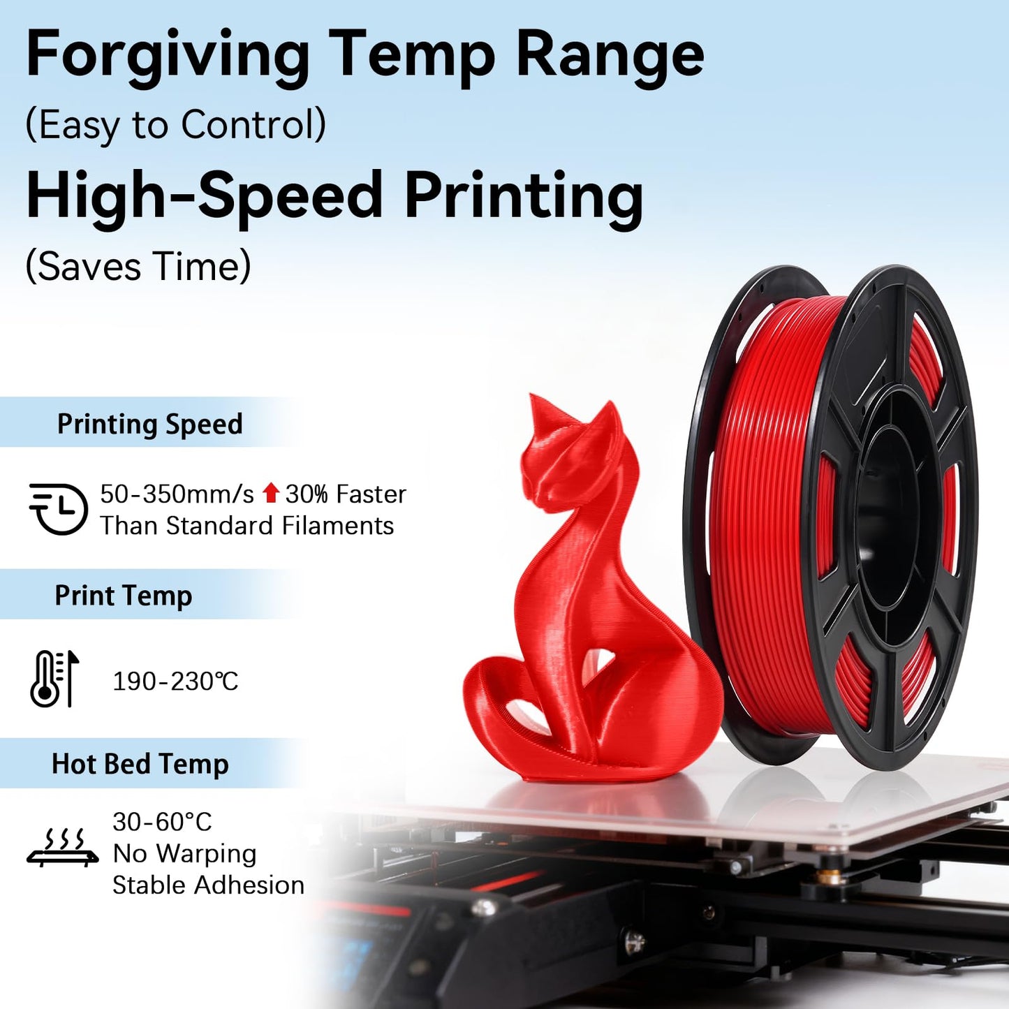 Dynta 3D Printer Filament 250g 53mm Spool - 1.75mm High Precision Regular PLA Compatible with FLASHFORGE, Bambu Lab A1, Creality Ender-3 V3, Black, White, Red, Green, Blue, Purple for Beginners