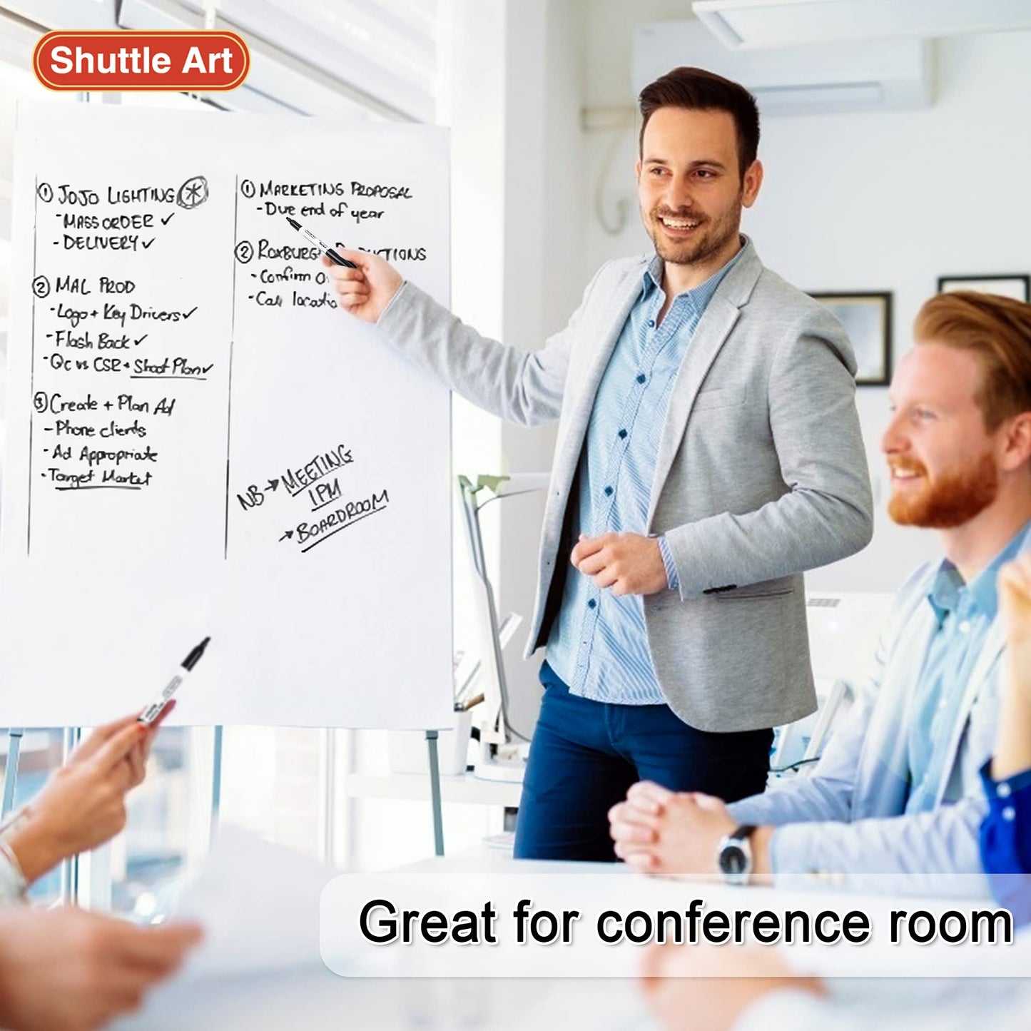 huttle Art Dry Erase Markers, 120 Pack Black Whiteboard Markers with 2 Erasers,Chisel Tip Dry Erase Markers, Perfect For Writing on Whiteboards, Dry-Erase Boards,Mirrors for School Office Home