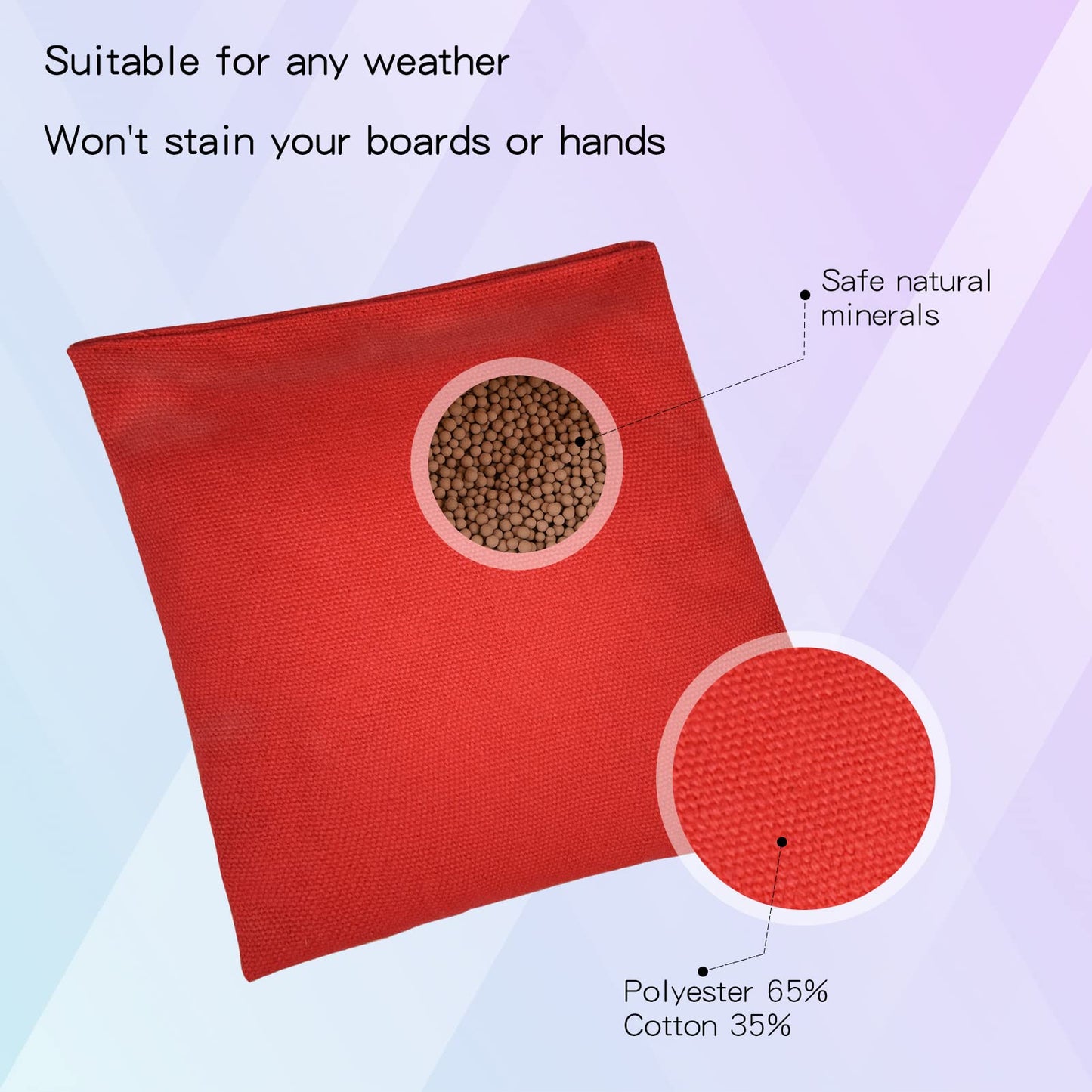 yaaduo Set of 8 Regulation Cornhole Bags Double Sided, Weather Resistant Bean Bags for Cornhole Toss Game, Corn Hole Beans Bags with Tote Bag (Red/Blue)