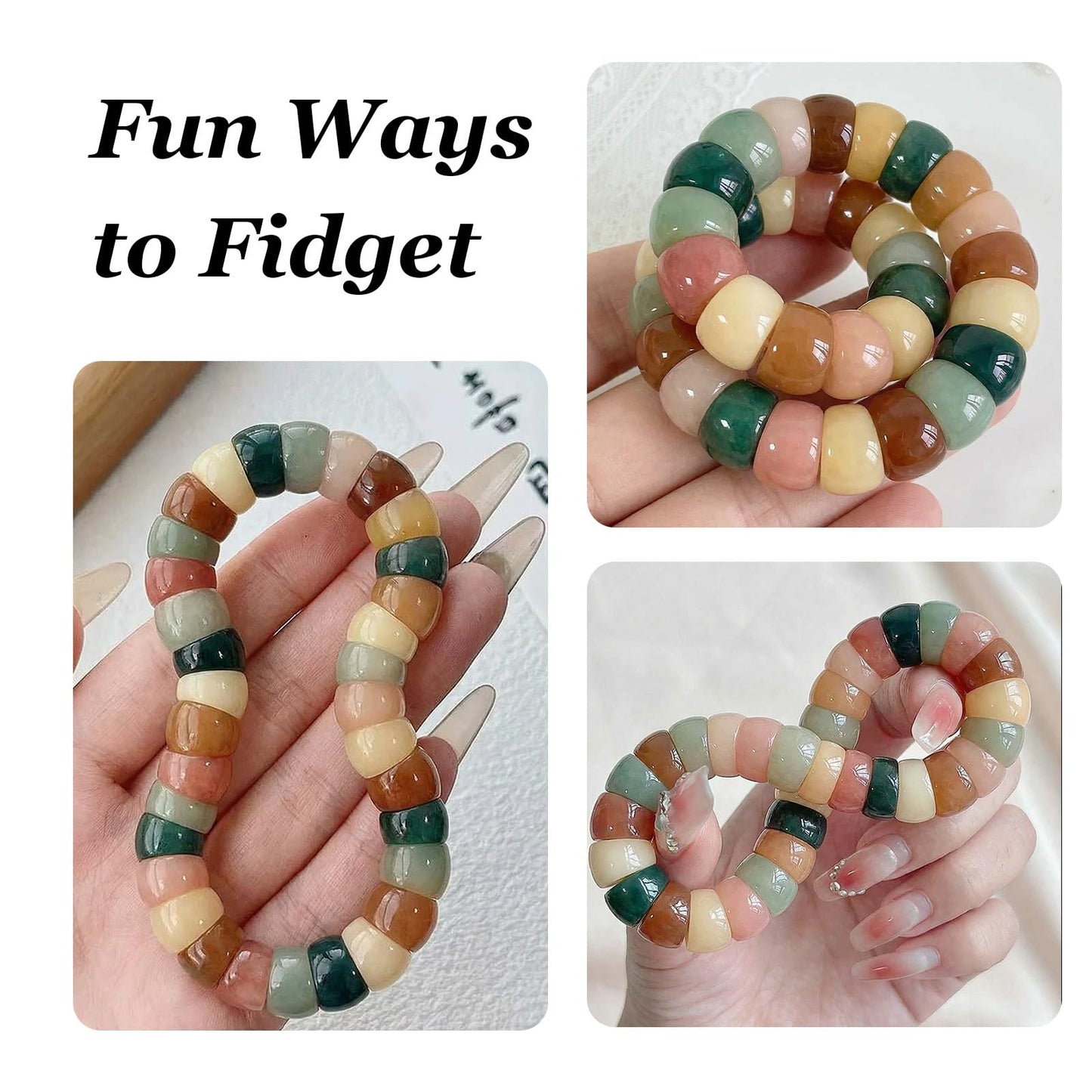 Embtrem Fidget Bracelet Bodhi Seed Bracelets Anxiety Fidget Bracelets Protection Healing Stretch Alleviate Anxiety Stress Protection Healing Bodhi Jewelry Gifts for Women Men