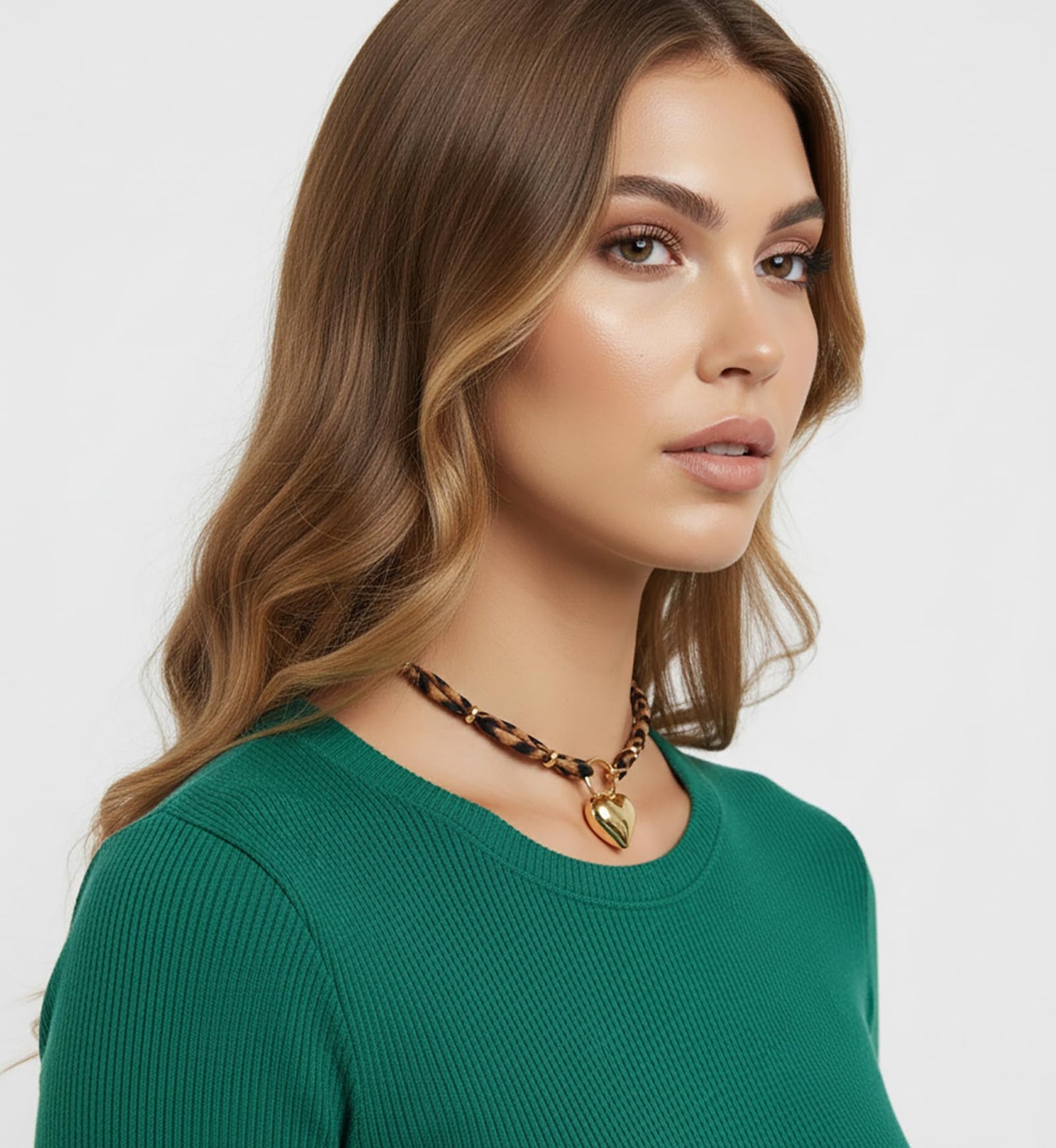 Wailike Scarf Necklace with Charm for Women Leopard Choker Necklaces Silk Tie Necklaces Scarfs Choker Necklaces Jewelry GD1
