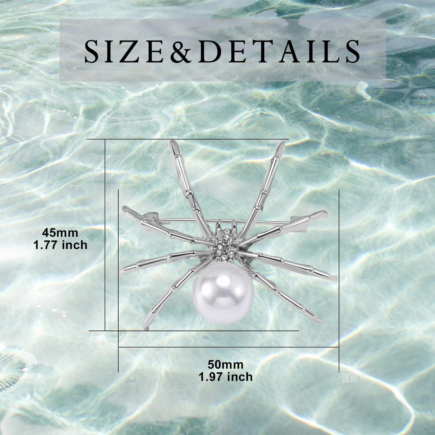 Pearl Spider Brooch for Women Zircon Spider Pin Birthday Mother's Day for Mother Wife Girlfriend