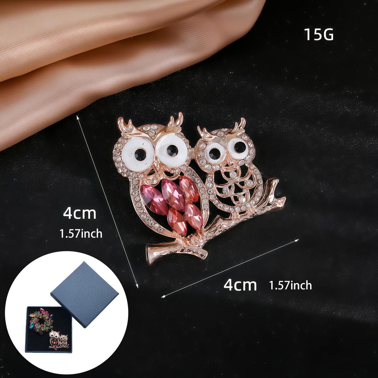 Yaximhozz 2pcs Rhinestone Brooch Pin for Women Dress Elegant Stylish Crystal Brooches Fashion Accessories Pins Lapel Boutonniere Ideas Wedding Christmas Birthday Jewelry Easter Gift (14 Gold Bird/Colorful)