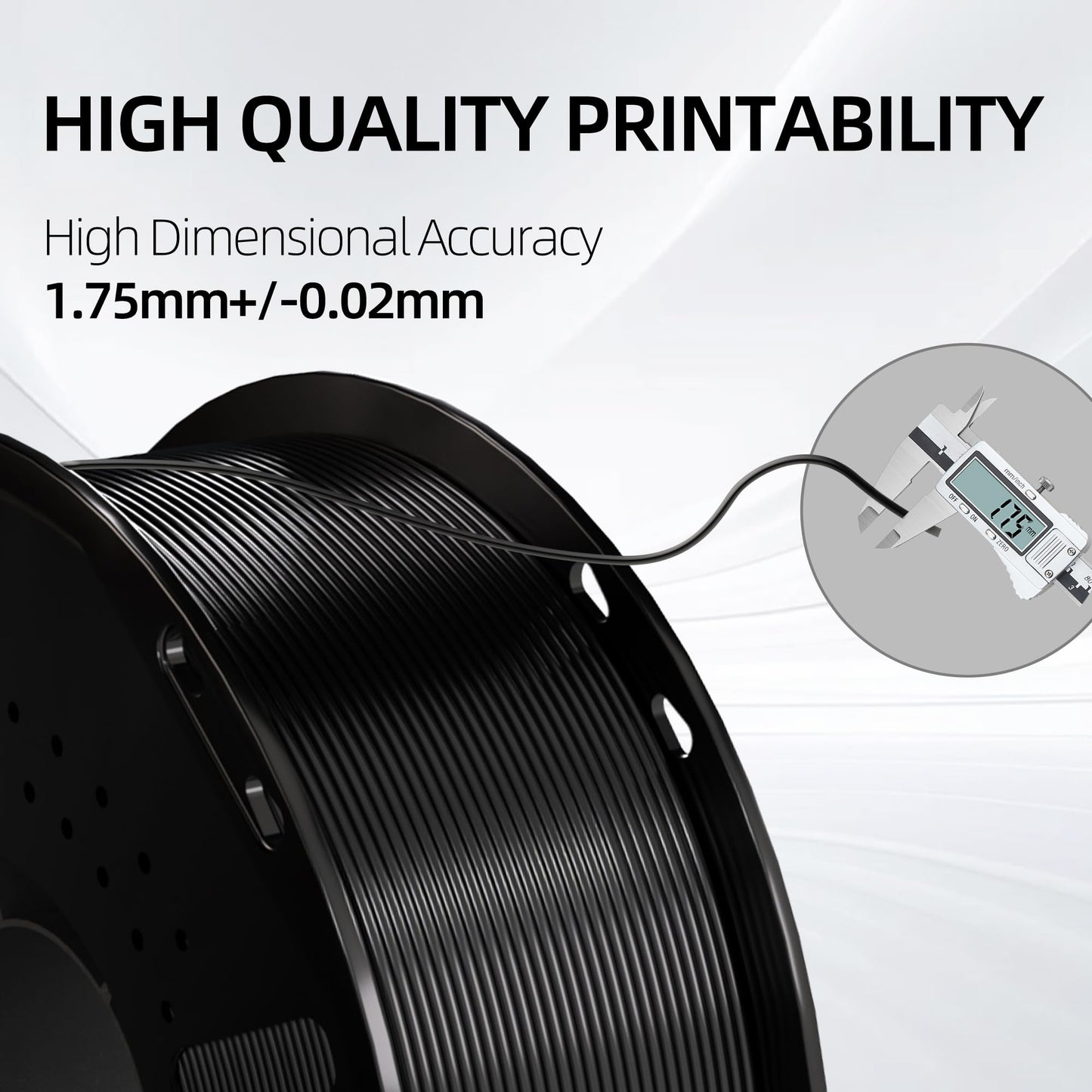 Miailuy Silk Filament PLA 1.75mm Silk 3D Printer Filament, Silk 1kg Spool (2.2lbs), Dimensional Accuracy +/- 0.02 mm, Fit Most FDM Printer (SilkBlack)