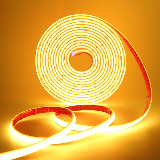 24V COB Neon Strip, 320LEDs/m Ultra-Bright Flexible COB Neon LED Strip, Outdoor Waterproof IP68 Self-Adhesive Tape, Red/White 2-Wire LED Fairy Lights for Patio, Christmas（Warm White,20M）