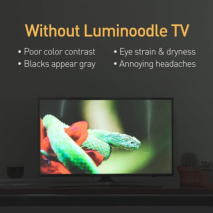 Luminoodle Color Bias Lighting, USB TV and Monitor Backlight LED Strip Lights Kit with Dimmer, Remote - 6.6 ft for 24" to 60" TV - Medium