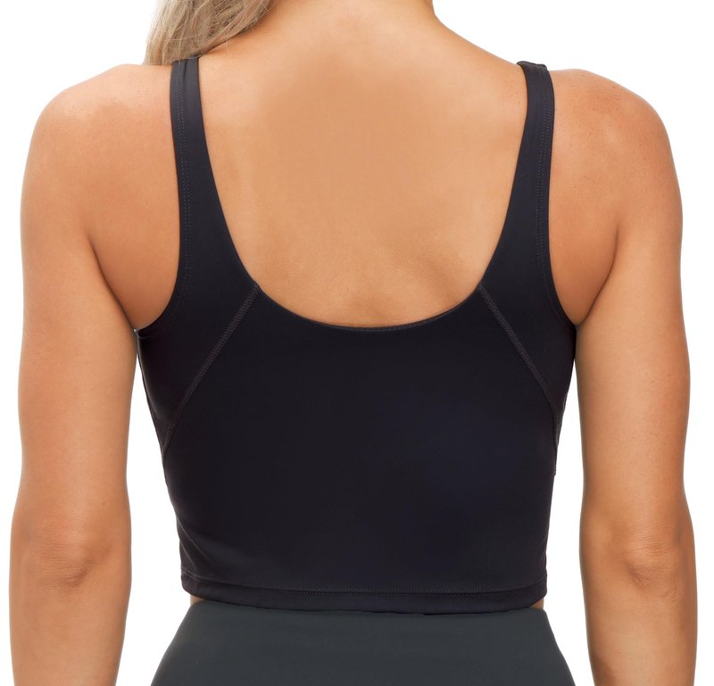 Women’s Longline Sports Bra Wirefree Padded Medium Support Yoga Bras Gym Running Workout Tank Tops (Black, 3X-Large)