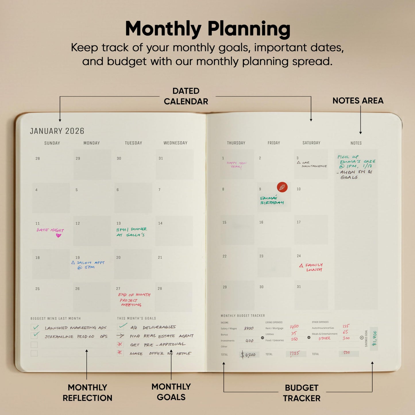 Dated, 2026 Planner, 8.5" x 11" - The Productivity Planner to Achieve Your 2026 Goals - Planner 2026-2027 by PRODUCTIVITY STORE (A4, BROWN)