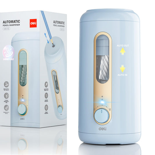 Electric Pencil Sharpener, Fully Automatic Pencil Sharpener for 6.9-10.8mm Colored/Jumbo Pencils, Auto in & Out, Rechargeable Hands-Free Sharpener for Classroom Home Office, Blue