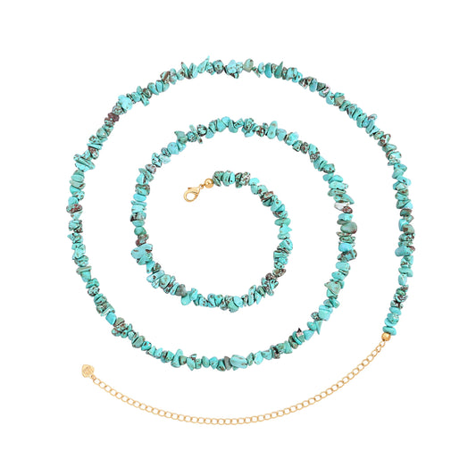 Turquoise Waist Beads Waist Chain, Western Body Chain Jewelry for Women, Boho Belly Chain Beach Jewelry for Summer