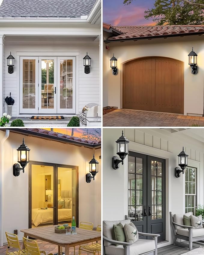 Redluck Motion Sensor Outdoor Lights, 2 Pack 16 inch Dusk to Dawn Outside Porch Lights, Waterproof Anti-Rust Aluminum Outdoor Wall Lights Exterior Lighting Fixtures for House, Garage, Front Door