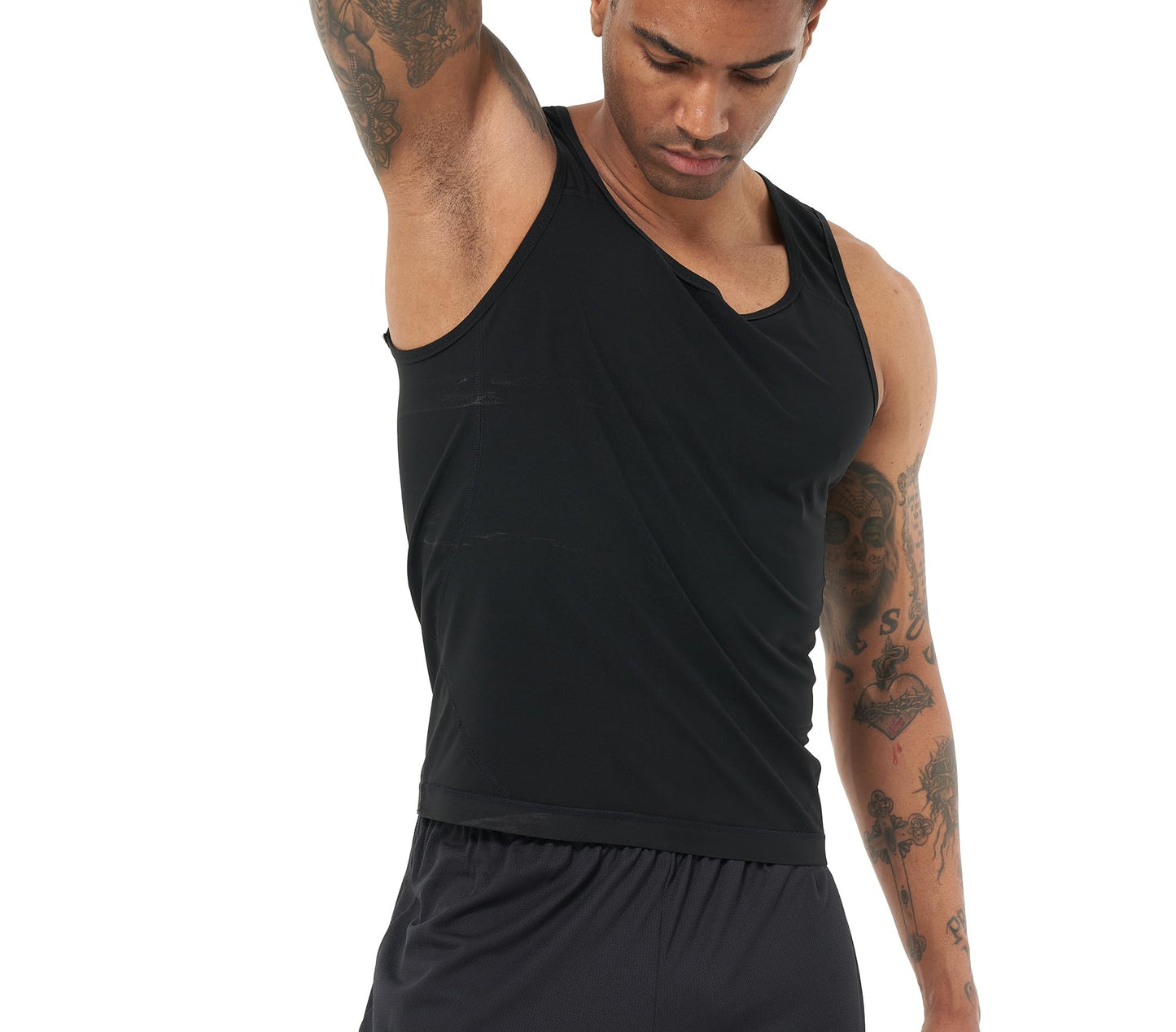 BODYSUNER Sauna Sweat Vest Workout Tank Top Waist Trainer for Men Compression Workout Enhancing Vest (Sliver, 2XL3XL)