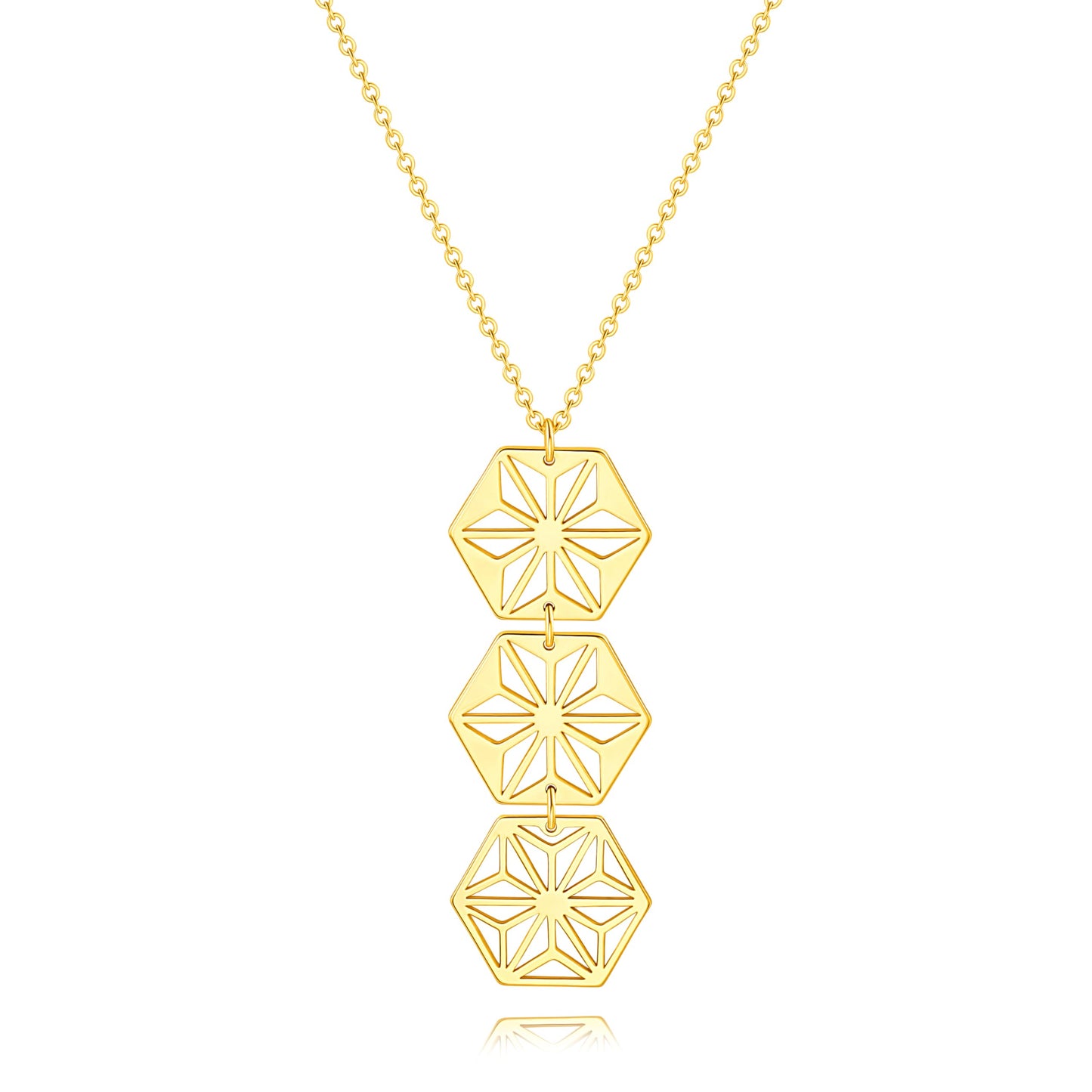 Dainty Long Gold Necklace for Women Trendy 18K Gold Chain Pendant Necklaces Personalized Simple Snowflake Necklace