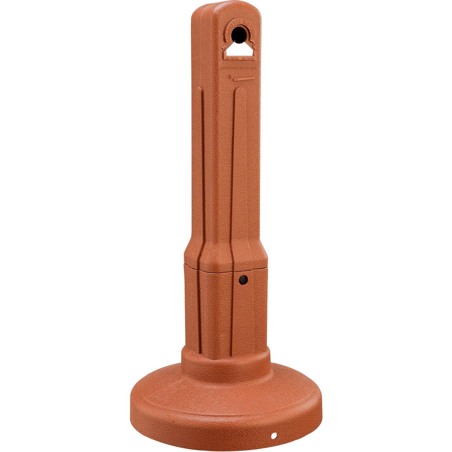 Global Industrial Free Standing Outdoor Cigarette Receptacle Ashtray with Round Base, 11" Diameter x 30" H, 1-1/2 Gallon Capacity, Butt Disposal Container, Plastic, Terracotta