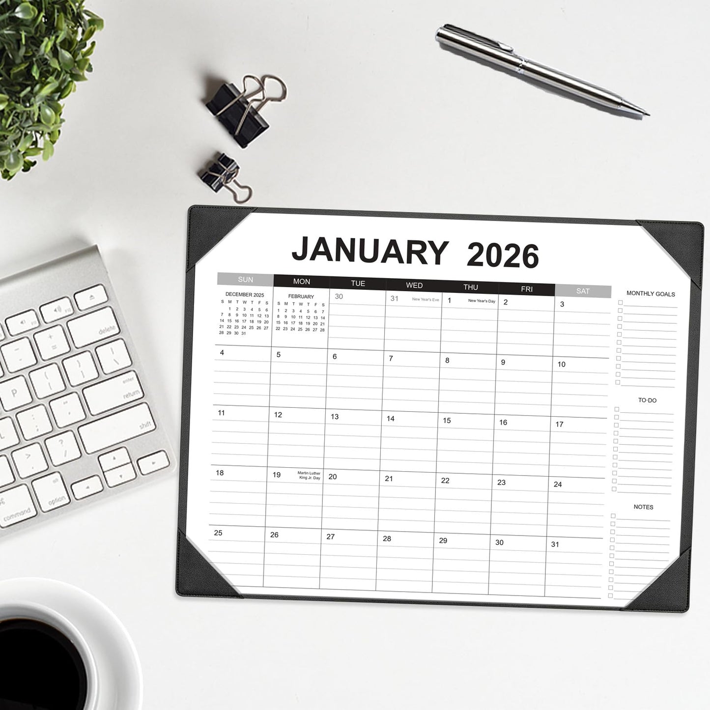 Desk Calendar 2026-2027 with Desk Mat – 22" x 17" Large Desk Pad Calendar Runs from January 2026 to June 2027, Office Supplies Desktop Monthly Calendar for Home & Office