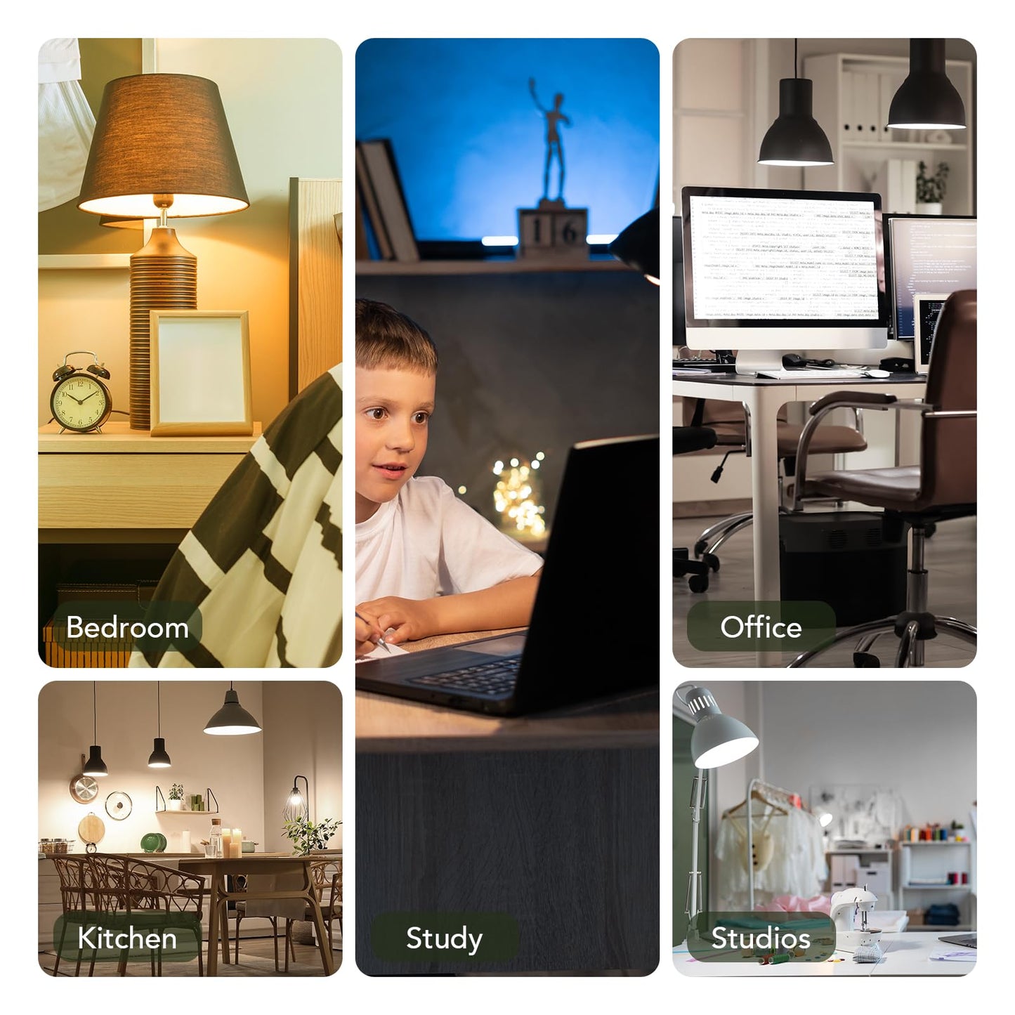 BUBO A19 LED Light Bulbs, 40 Watt Equivalent LED Bulbs, Soft White 2700K, 550 Lumens, E26 Standard Base, Non-Dimmable, 5W Soft White LED Bulbs for Bedroom Living Room Home Office, 24 Pack