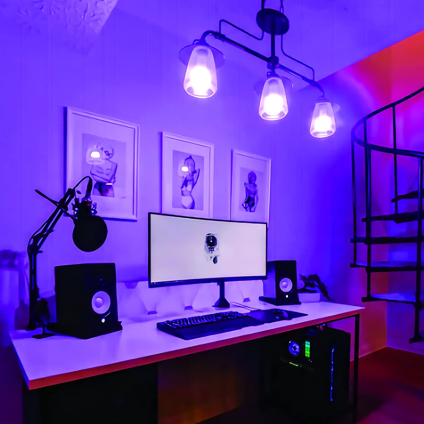 Neporal A15 Amber LED Light Bulb 1800K, True Blue Light Blocking Sleep Aid Bulb for Bedroom Nursery, 7W Replacement for 40W, Soft Warm Glow to Protect Melatonin, E26 Base (1, Purple)