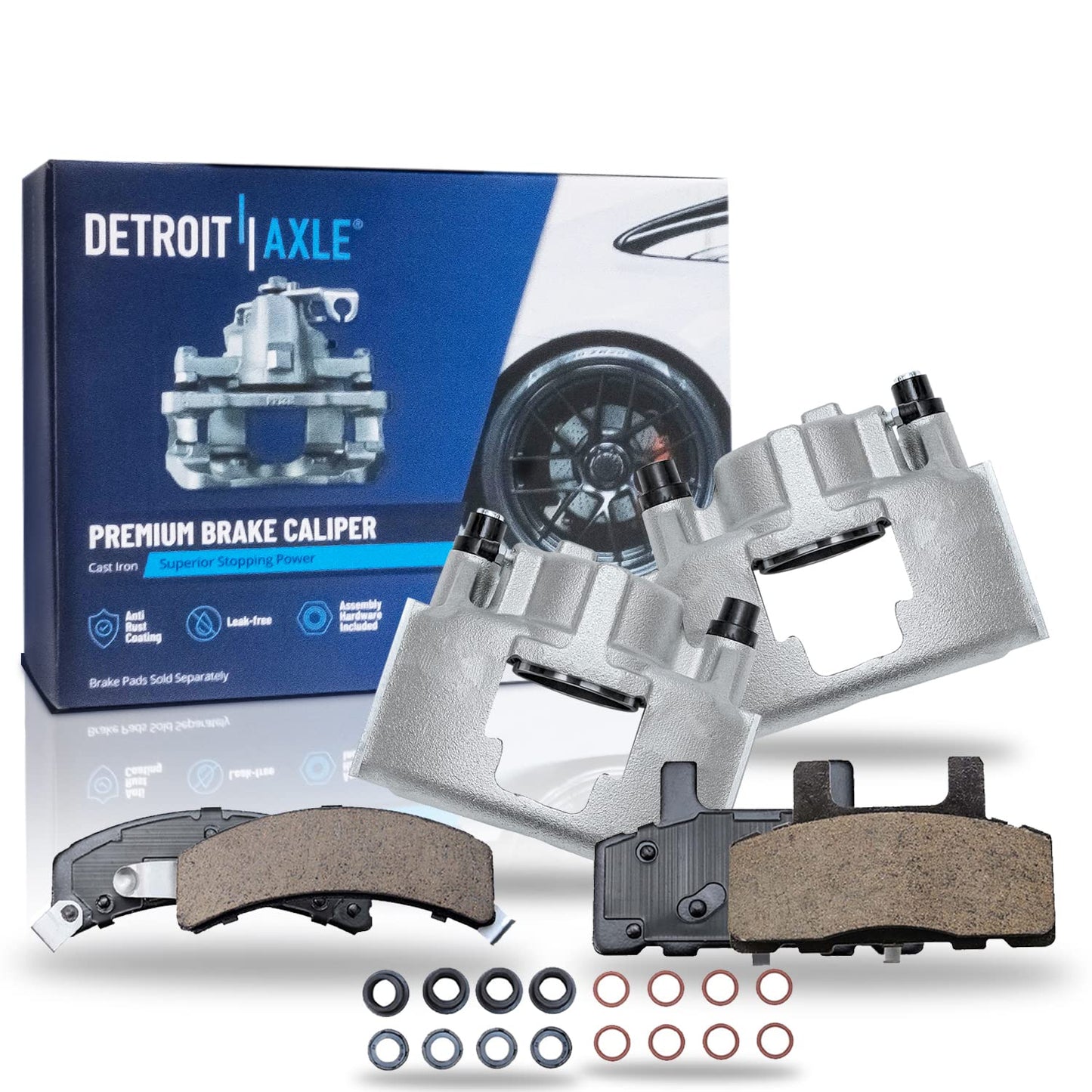 Detroit Axle - Front Brake Kit for Chevy GMC Express Savana 1500 2500 C1500 C2500 K1500 K2500 Tahoe Yukon Cadillac DeVille Escal