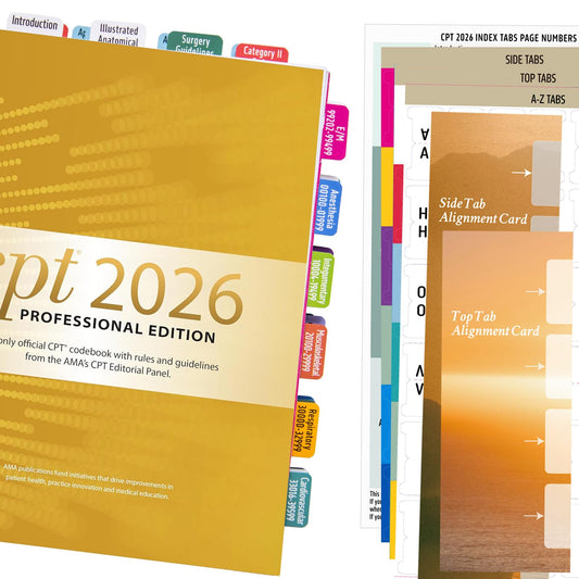 Index Tabs for CPT 2026 Professional Edition, Laminated and Color Coded Code Book Tabs with Easy Installation and Aesthetic Design.