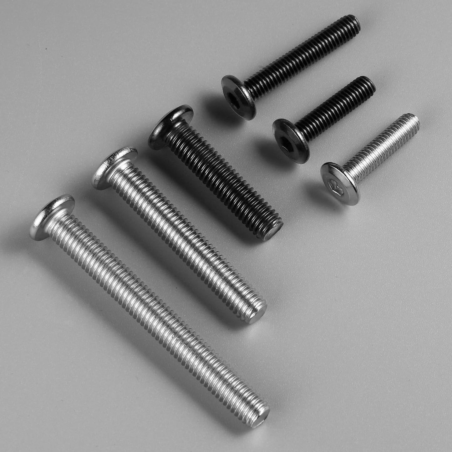 100Pcs 1/4-20 Bolt, 1/4-20 x 3/4" Flat Head Hex Socket Cap Screws, 304 Stainless Steel 18-8 Furniture Bolts, Black Zinc Finish, Full Thread (with Hex Spanner)