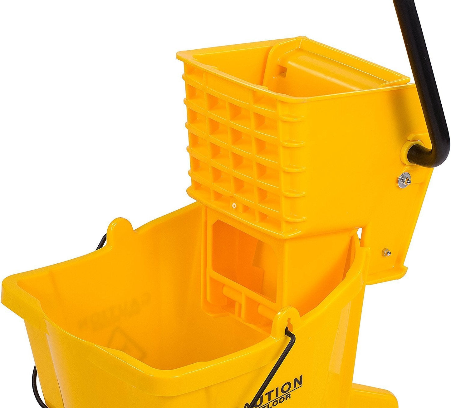 SPARTA Commercial Mop Bucket with Side Press Wringer, Floor Cleaning Essentials for Commercial and Home Use 26 Quart Capacity, 1 Count, Yellow