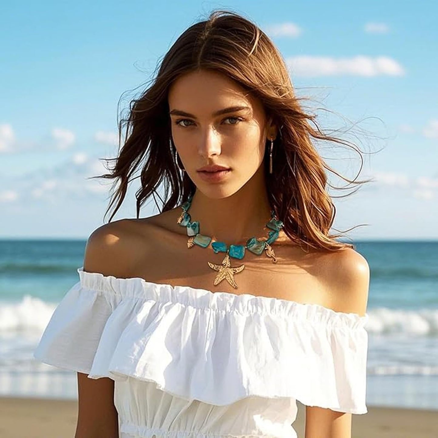 Your Always Charm Beach Shell Necklace For Women, Beach Jewelry, Vacation Outfits, Vacation Gift, Necklace Accessory, Party Accent Themed Look